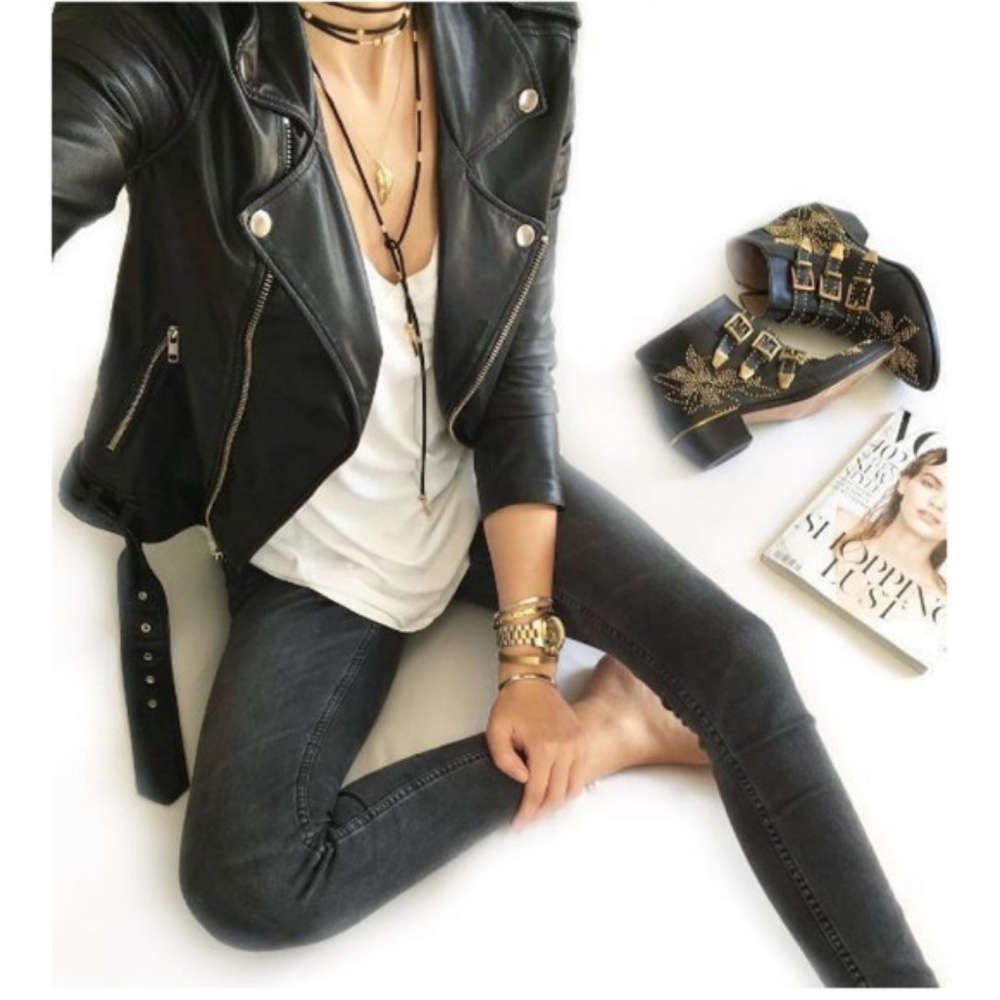 One Small Left!{Love Tree}Vegan Leather MotoJacket - Picture 3 of 8